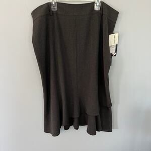 NWT Vex Collection Gray Heather Skirt w/ Ruffle Hem Women's Plus Size 16
